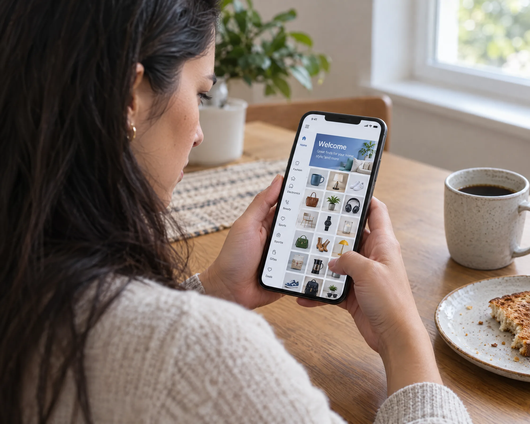 A shopper lands on a busy store home page after tapping an ad for one product A shopper lands on a busy store home page after tapping an ad for one product