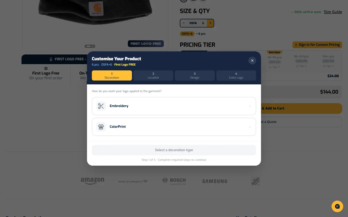 The SwagHQ product customizer