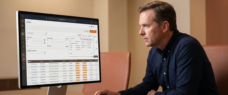 Enterprise ecommerce budget planning with cost breakdown on monitor Enterprise ecommerce budget planning with cost breakdown on monitor