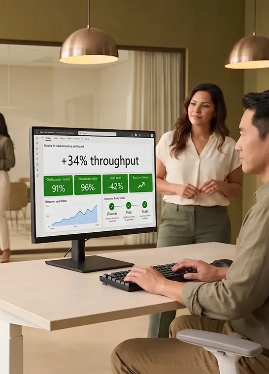 Operations team managing disconnected systems and manual workflows across multiple screens Operations team managing disconnected systems and manual workflows across multiple screens