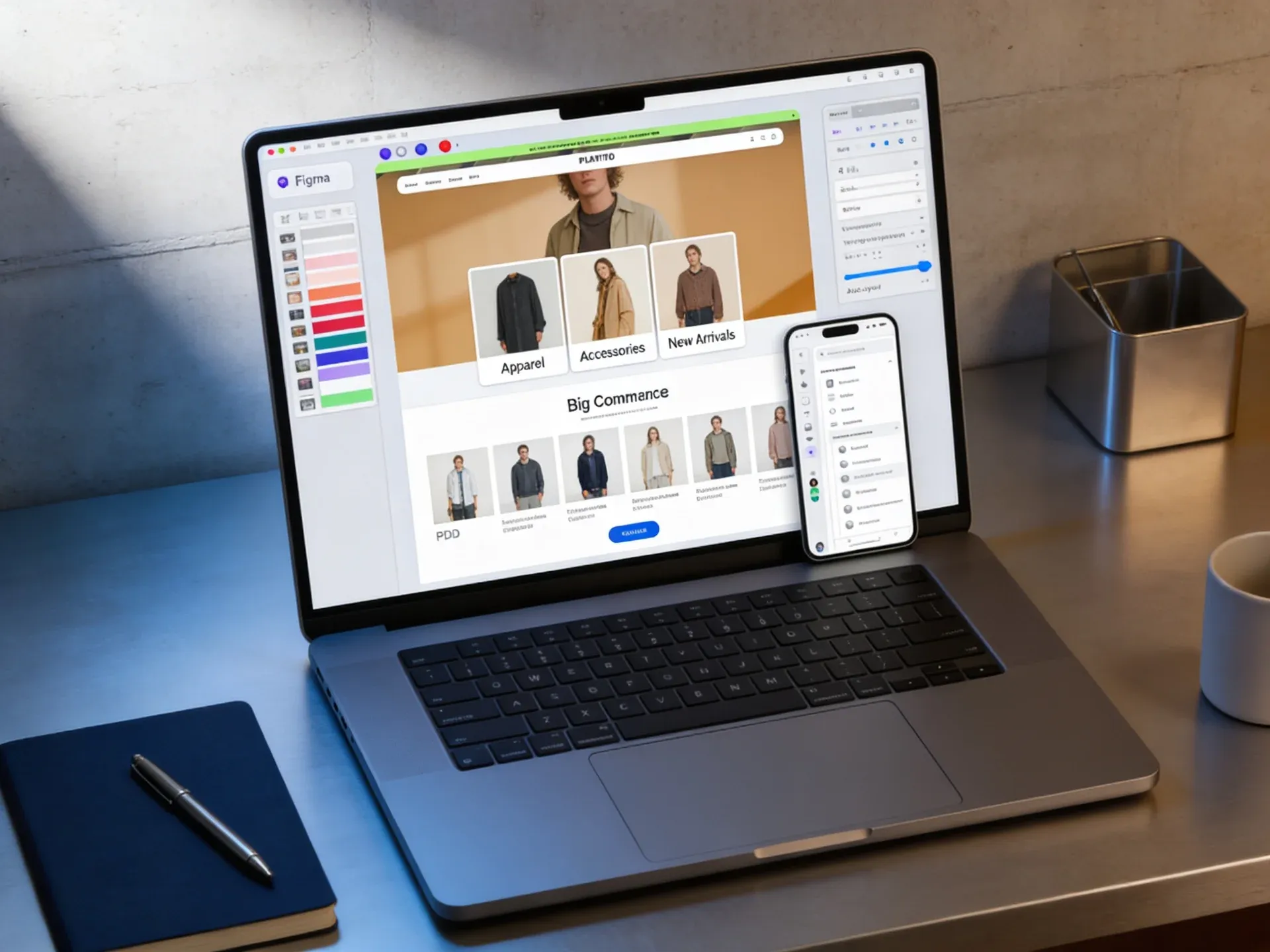 BigCommerce homepage design review showing hero banner and category grid with brand system applied BigCommerce homepage design review showing hero banner and category grid with brand system applied