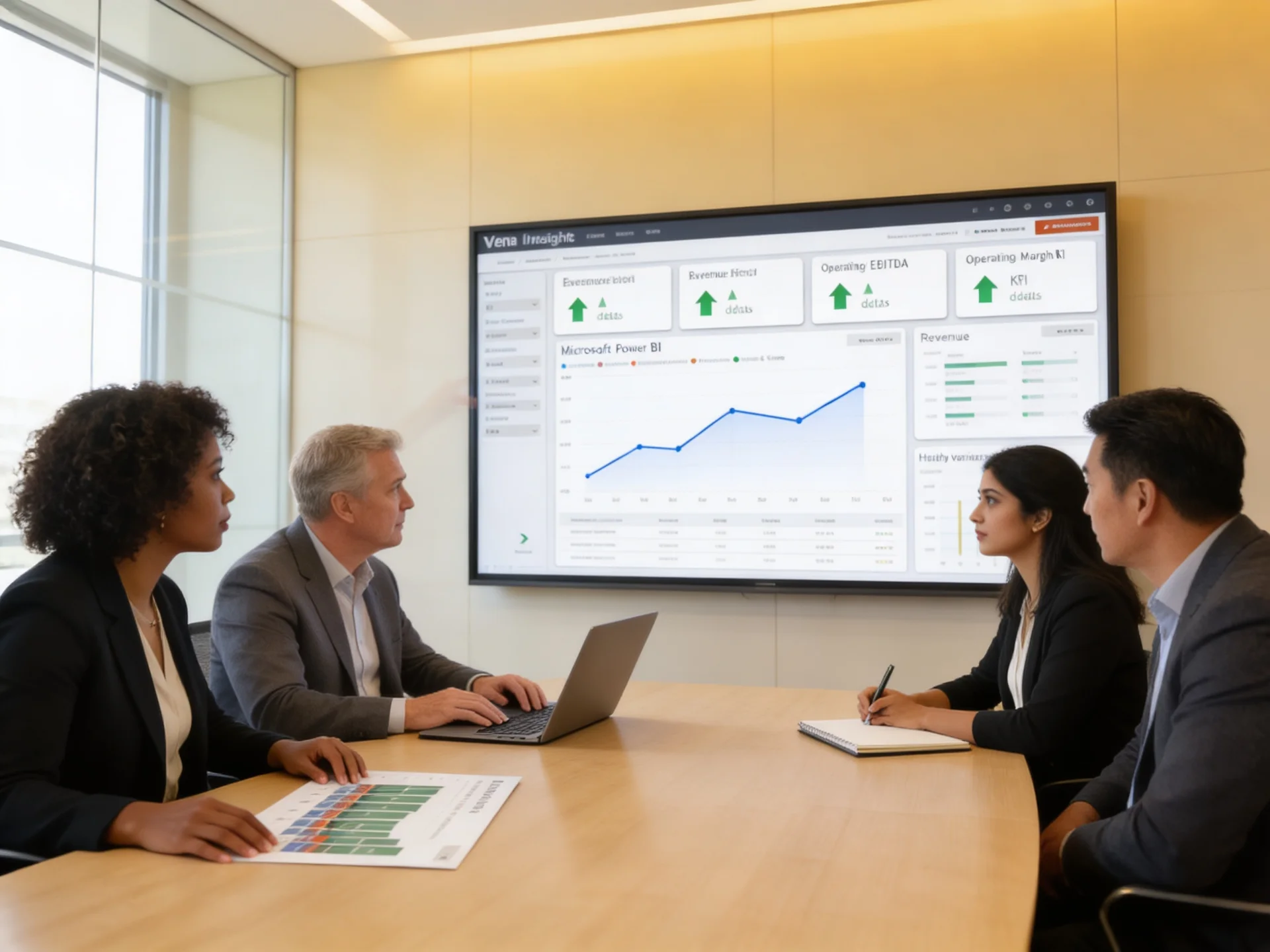 Side by side RFP evaluation matrix laid out for an executive review of five consulting firms