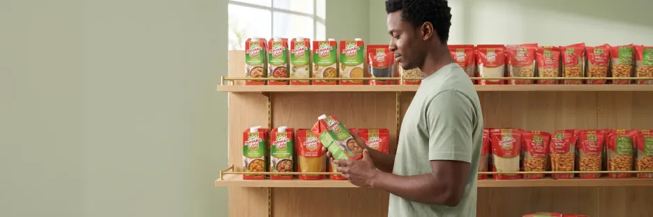 Direct-to-consumer brand founder holding a finished, beautifully branded product package in front of a cohesive branded retail shelf lineup in a bright warehouse with natural light Direct-to-consumer brand founder holding a finished, beautifully branded product package in front of a cohesive branded retail shelf lineup in a bright warehouse with natural light