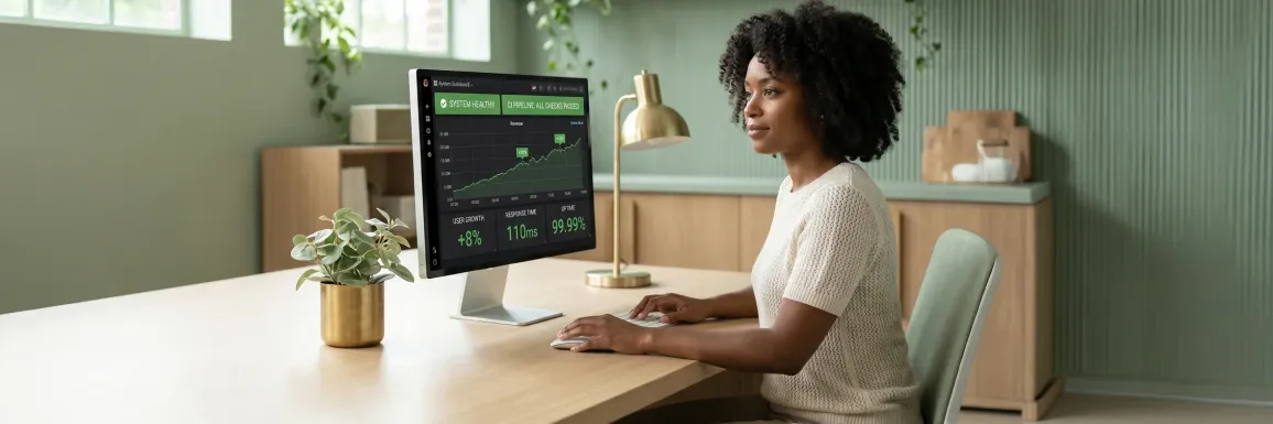 Operations manager dealing with multiple fragmented software tools open on desktop Operations manager dealing with multiple fragmented software tools open on desktop