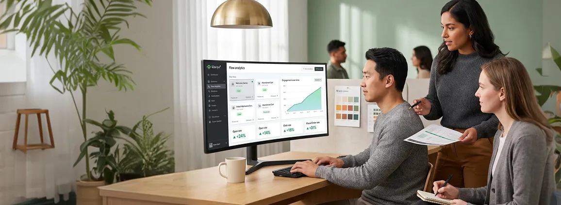 Gameday Gear team reviewing email pipeline analytics and conversion data on monitors after data integration go-live Gameday Gear team reviewing email pipeline analytics and conversion data on monitors after data integration go-live