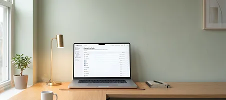 Analyst reviewing Google Pay transaction analytics on dual monitors in warm naturally lit office