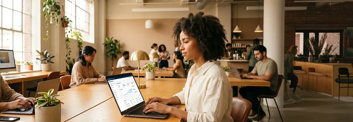 Merchant reviewing Walmart Marketplace seller dashboard on laptop, morning light, desk context Merchant reviewing Walmart Marketplace seller dashboard on laptop, morning light, desk context