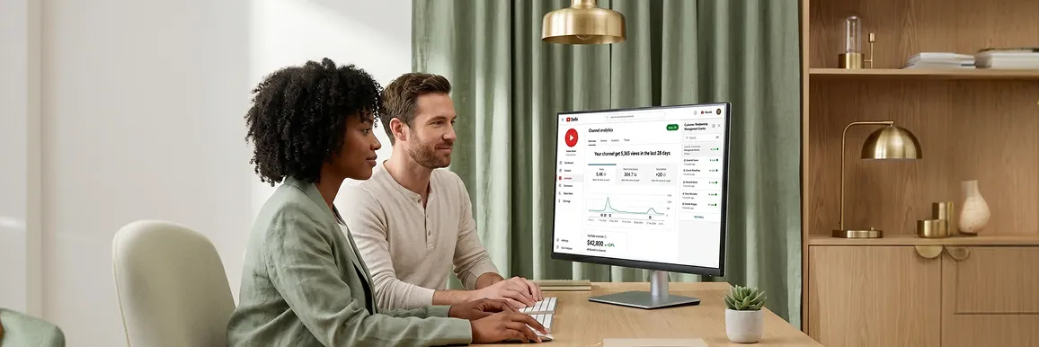 Operations manager manually reconciling YouTube channel data and store analytics across multiple disconnected screens Operations manager manually reconciling YouTube channel data and store analytics across multiple disconnected screens