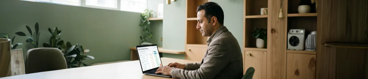 Search engine optimization director reviewing enterprise ranking report showing significant improvements, natural morning window light, calm confident focus Search engine optimization director reviewing enterprise ranking report showing significant improvements, natural morning window light, calm confident focus