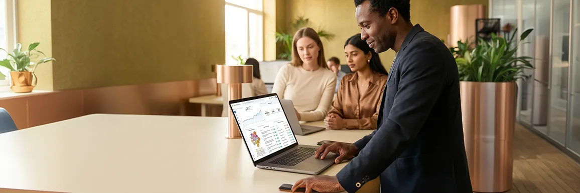 Ecommerce brand founder reviewing organic search traffic growth charts on laptop in natural window light, relaxed focused expression Ecommerce brand founder reviewing organic search traffic growth charts on laptop in natural window light, relaxed focused expression