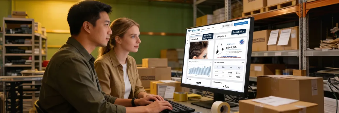 Microphone Madness team packing orders at shipping station during sustained revenue growth from search engine optimization driven traffic Microphone Madness team packing orders at shipping station during sustained revenue growth from search engine optimization driven traffic