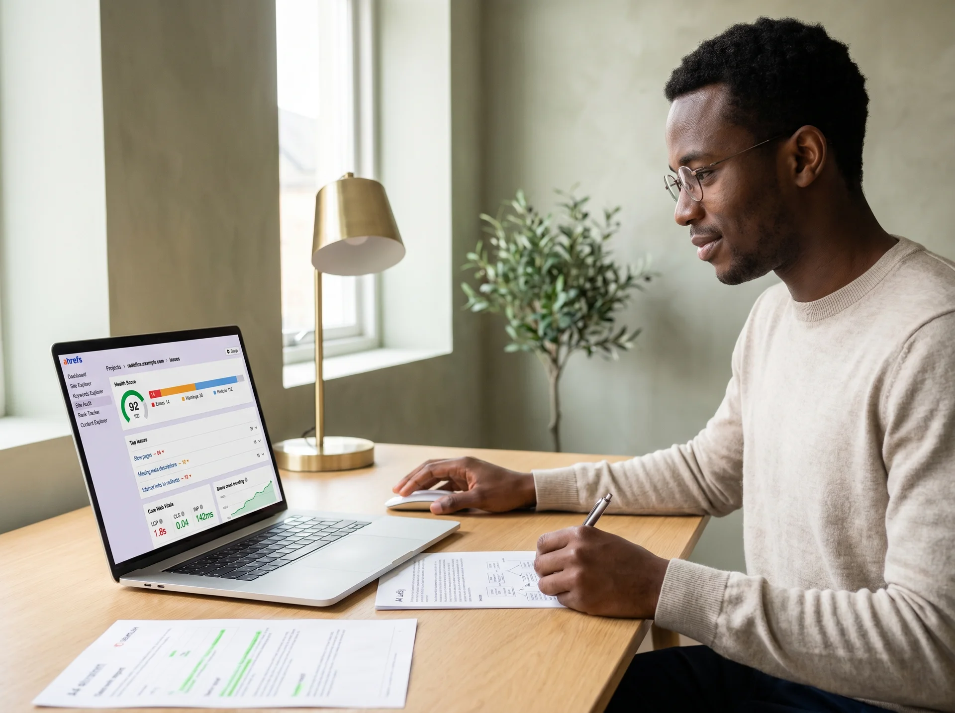SEO audit findings displayed in Ahrefs and Semrush report view SEO audit findings displayed in Ahrefs and Semrush report view