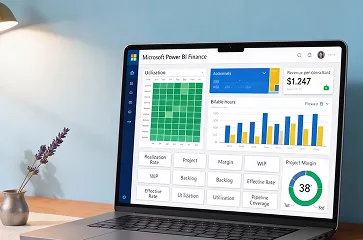 Senior BI architect and analyst reviewing a Power BI model diagram during a collaborative working session, pale lavender palette Senior BI architect and analyst reviewing a Power BI model diagram during a collaborative working session, pale lavender palette
