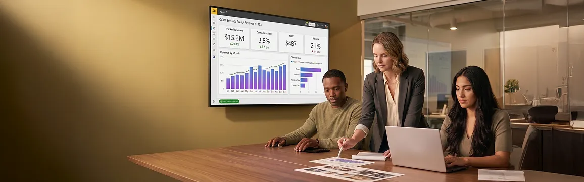 Finance analyst reviewing the published Power BI board report