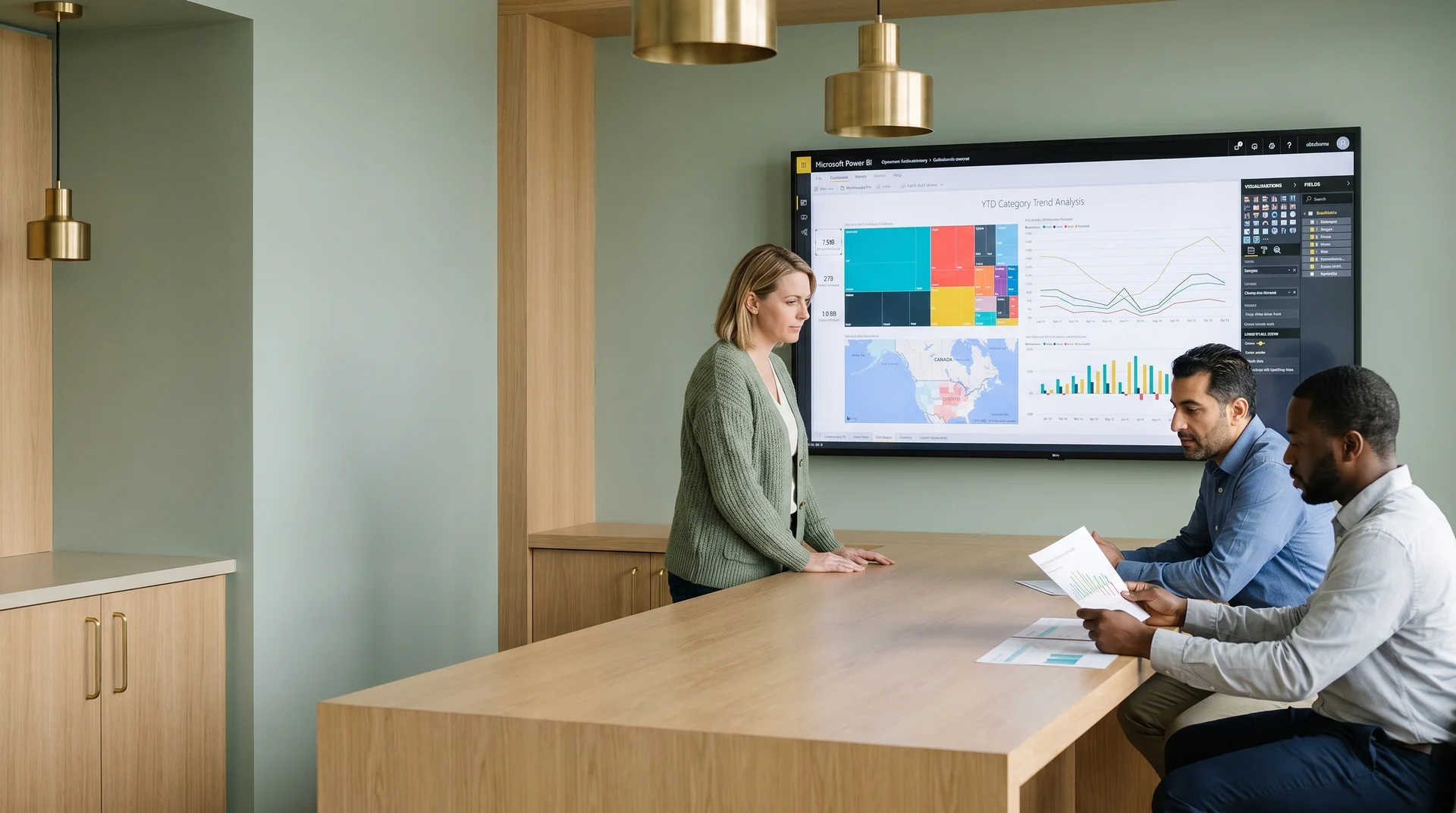Operations team reviewing live Power BI dashboards after completing the legacy analytics migration Operations team reviewing live Power BI dashboards after completing the legacy analytics migration