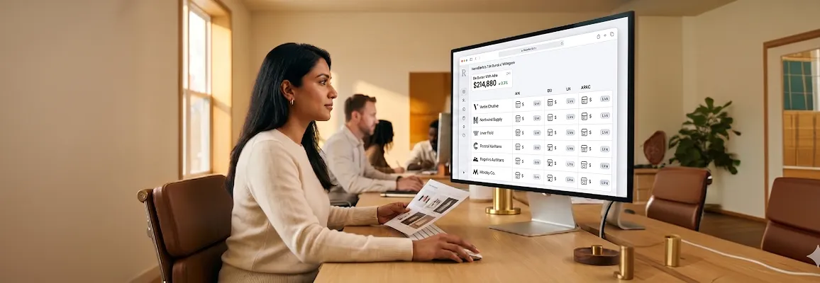 Ecommerce operations director reviewing global brand storefront performance on monitors in a natural light office Ecommerce operations director reviewing global brand storefront performance on monitors in a natural light office