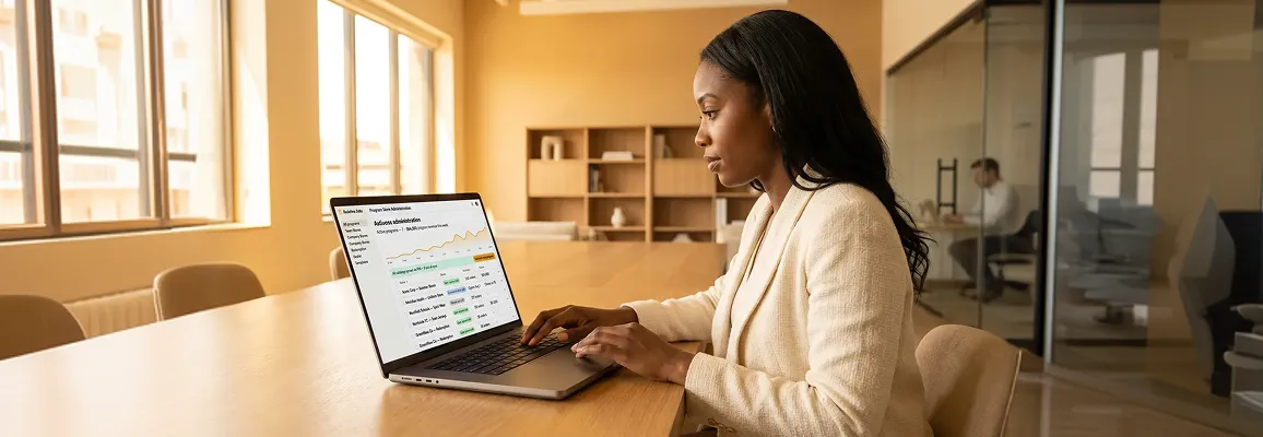 Program store administrator managing multiple branded storefronts from a single admin dashboard Program store administrator managing multiple branded storefronts from a single admin dashboard