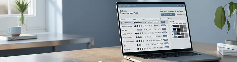 Redefine Suite Assortment Builder dashboard close-up Redefine Suite Assortment Builder dashboard close-up