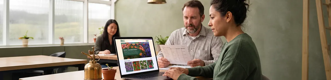 Annie's Annuals horticulture catalog team reviewing the error remediation queue with USDA zone and plant attribute fixes