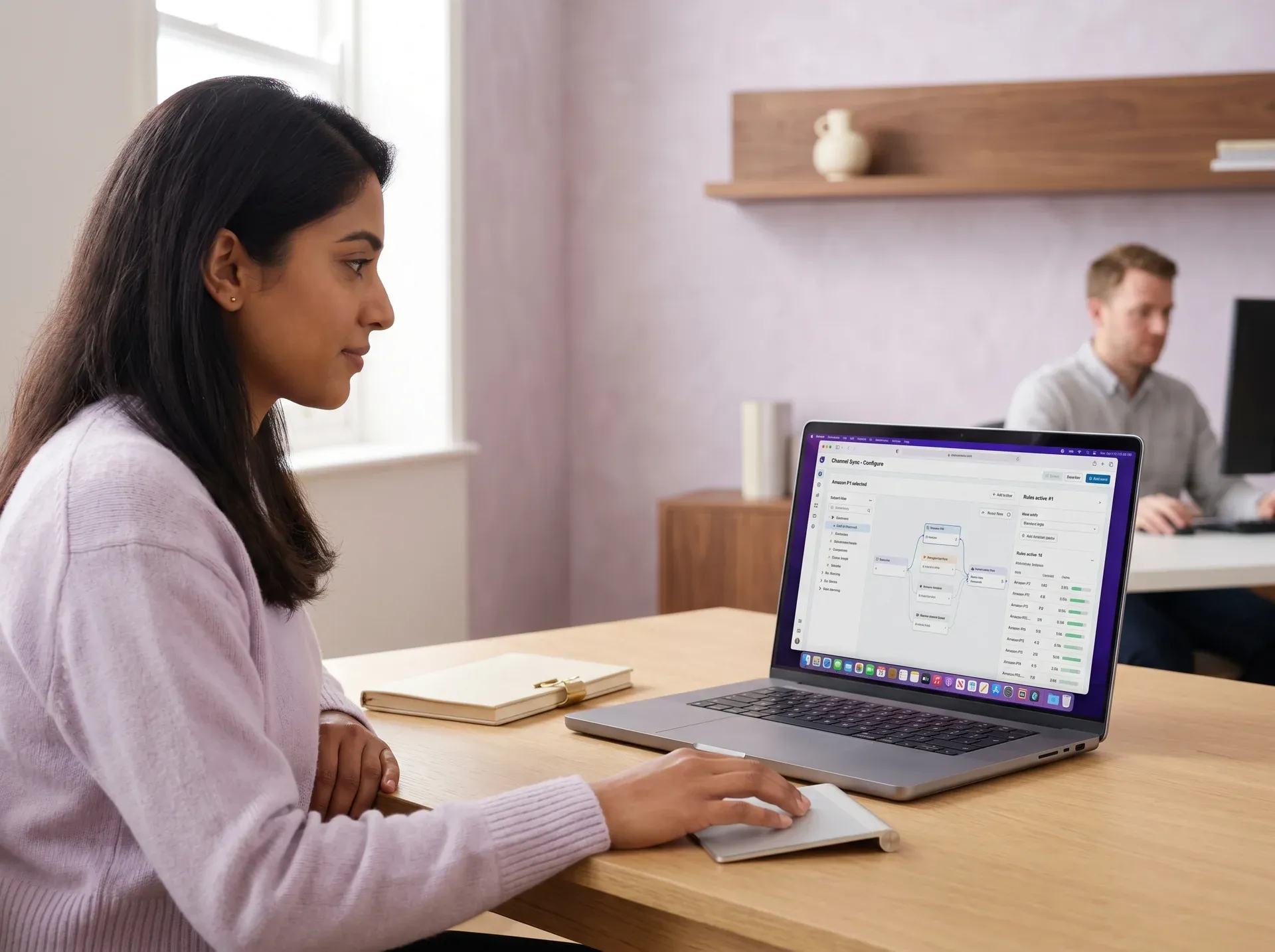 Commerce operations specialist reviewing Redefine Channel Sync configuration and channel priority rules Commerce operations specialist reviewing Redefine Channel Sync configuration and channel priority rules