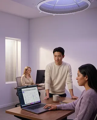 Content operations manager presenting AI-generated product copy quality results to brand team Content operations manager presenting AI-generated product copy quality results to brand team