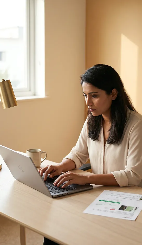 E-commerce manager reviewing AI-generated marketplace listing suggestions on a dashboard E-commerce manager reviewing AI-generated marketplace listing suggestions on a dashboard