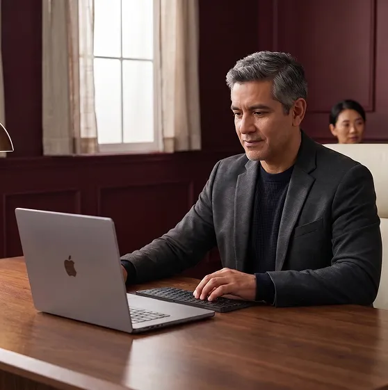 Two-person operations team reviewing automation results and workflow status on a laptop in a relaxed office context Two-person operations team reviewing automation results and workflow status on a laptop in a relaxed office context
