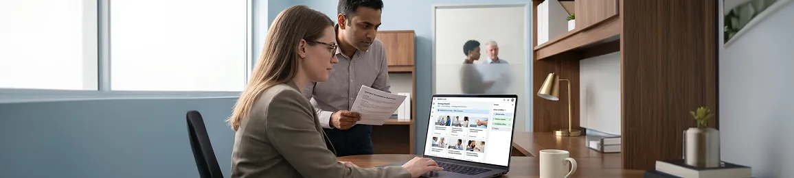 Healthcare organization staff using a secure, compliant content management system to manage regulated content Healthcare organization staff using a secure, compliant content management system to manage regulated content