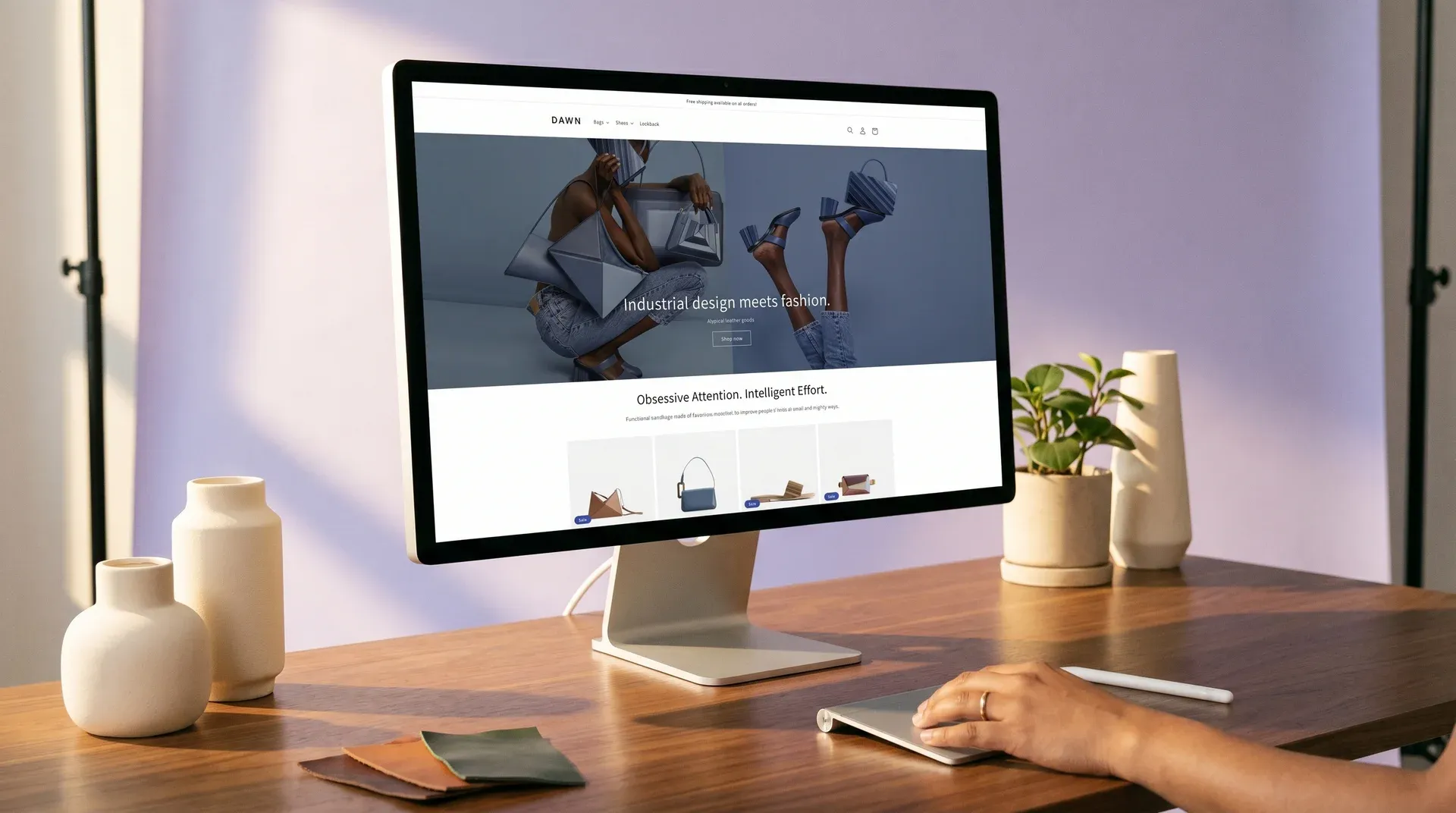 Fashion brand products displayed on a redesigned Shopify storefront with clear navigation and conversion-focused layout Fashion brand products displayed on a redesigned Shopify storefront with clear navigation and conversion-focused layout