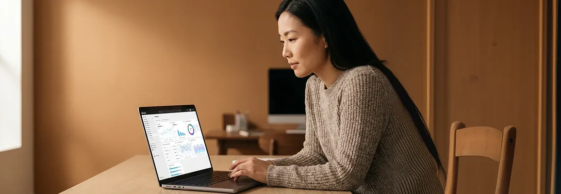 Conversion rate optimization analyst reviewing Shopify conversion analytics and A/B test results on laptop Conversion rate optimization analyst reviewing Shopify conversion analytics and A/B test results on laptop