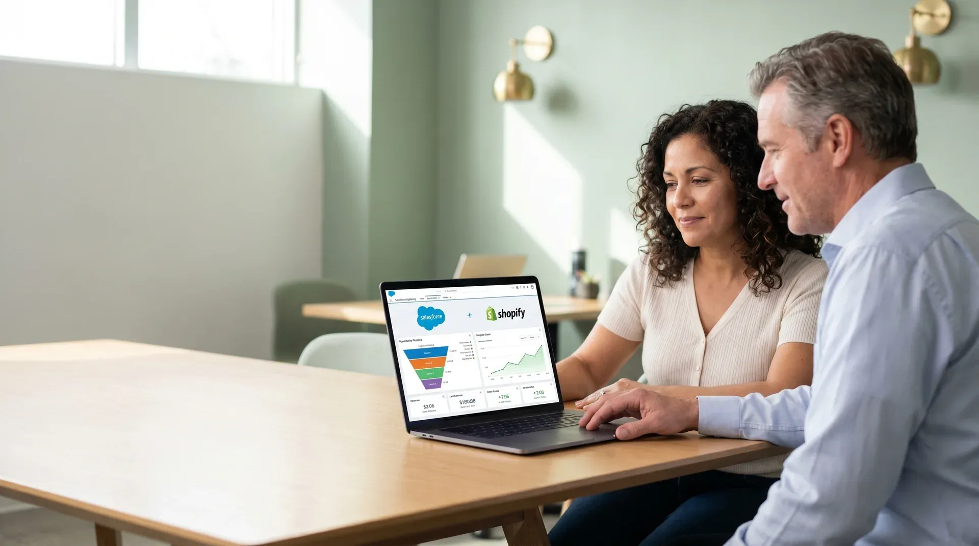 Lano Equipment leadership team reviewing platform integration results and improved inventory visibility across connected systems on laptop Lano Equipment leadership team reviewing platform integration results and improved inventory visibility across connected systems on laptop