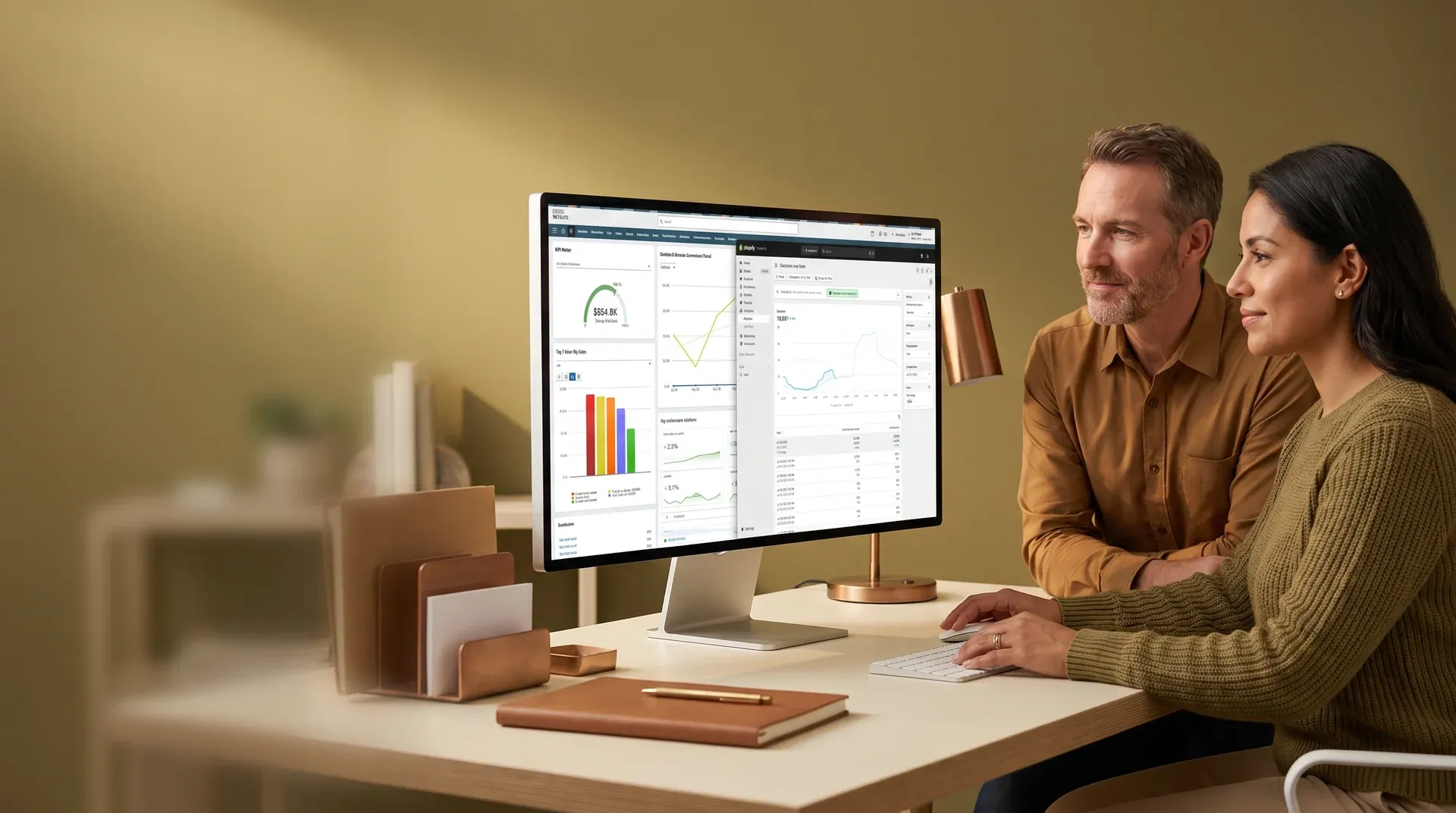 JWE Inc operations team reviewing unified Shopify ERP integration results showing automated order and inventory synchronization JWE Inc operations team reviewing unified Shopify ERP integration results showing automated order and inventory synchronization