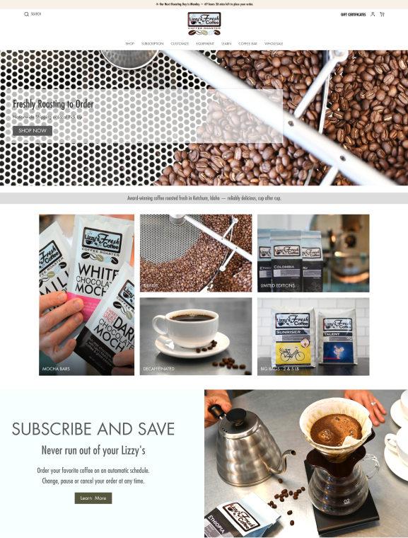 Lizzy's Fresh Coffee artisan barista crafting custom orders Lizzy's Fresh Coffee artisan barista crafting custom orders