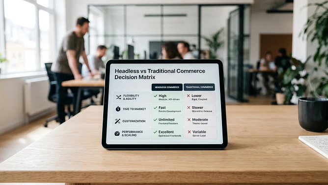 Headless vs traditional ecommerce decision matrix by commerce complexity and experience differentiation Headless vs traditional ecommerce decision matrix by commerce complexity and experience differentiation