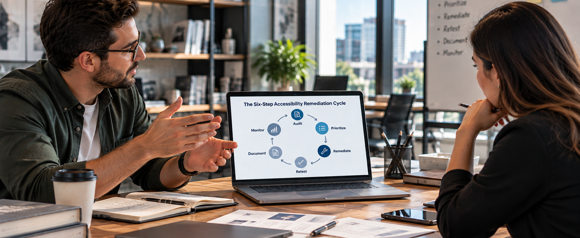 The Six-Step Accessibility Remediation Cycle Six-step ADA website compliance process from audit through ongoing monitoring