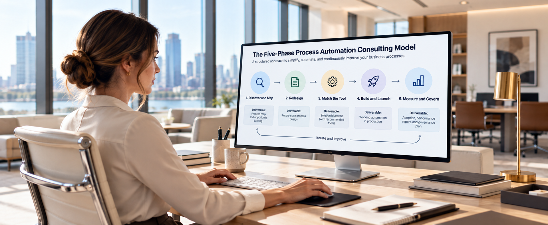 The Five-Phase Process Automation Consulting Model Five-phase process automation consulting model from discovery to measurement and governance