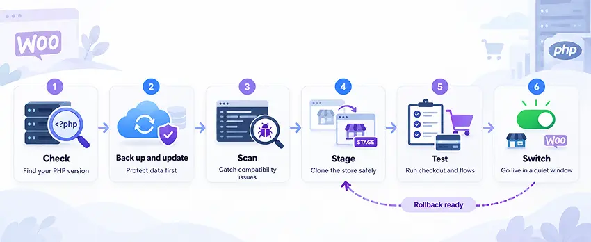 Six-step process for updating PHP on a WooCommerce store Six-step process for updating PHP on a WooCommerce store